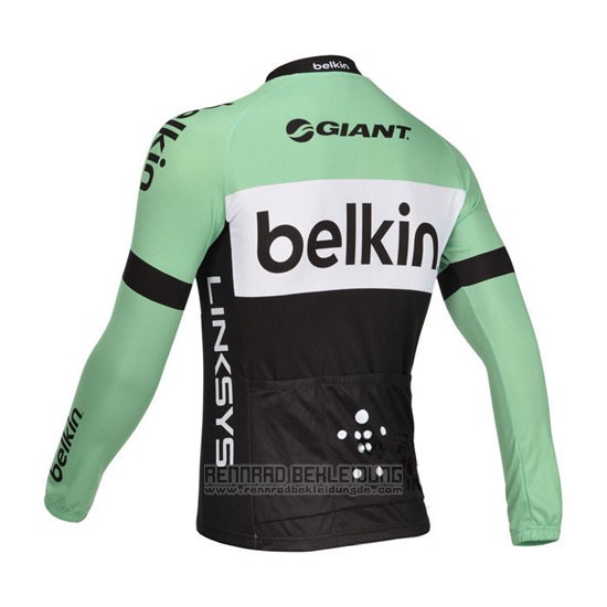 2013 Fahrradbekleidung Belkin Shwarz und Grun Trikot Langarm und Tragerhose - zum Schließen ins Bild klicken